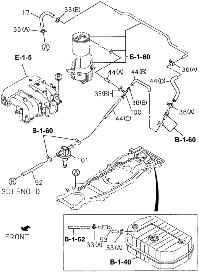 Acura 8-94381-273-0 Clip, Hose Canister