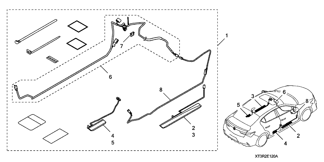 Acura 08E12-T3R-2M008 Trim, Left Rear Door