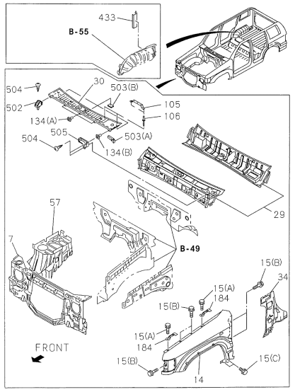 Acura 8-97806-834-1 Bracket, Passenger Side Cowl Cover