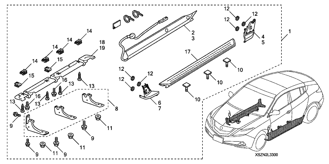 Acura 08L33-SZN-20012 Grnsh Assembly L, Cntr