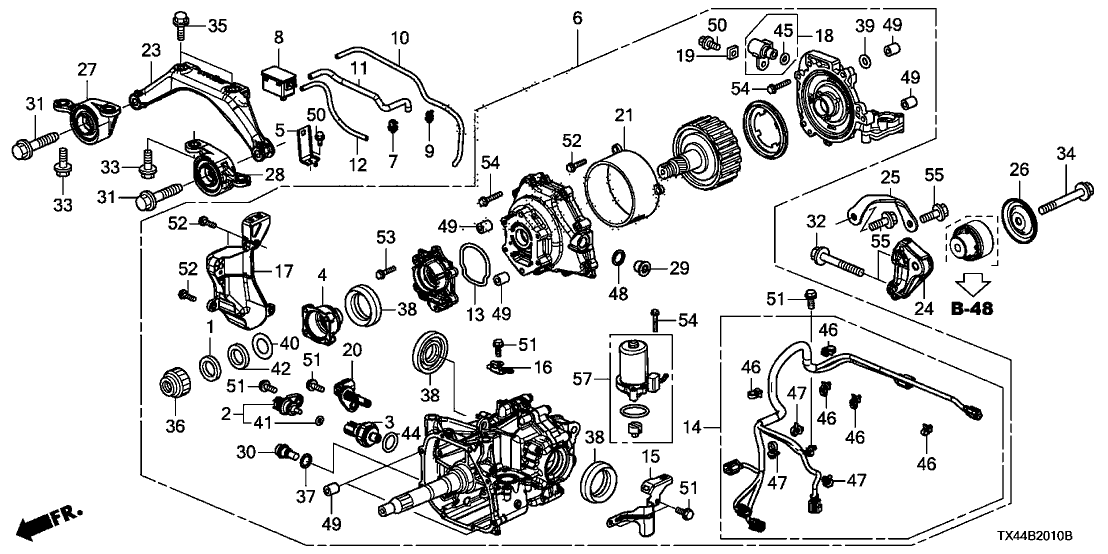 Acura 48320-R8D-000 Sub Cable Assembly, Rear