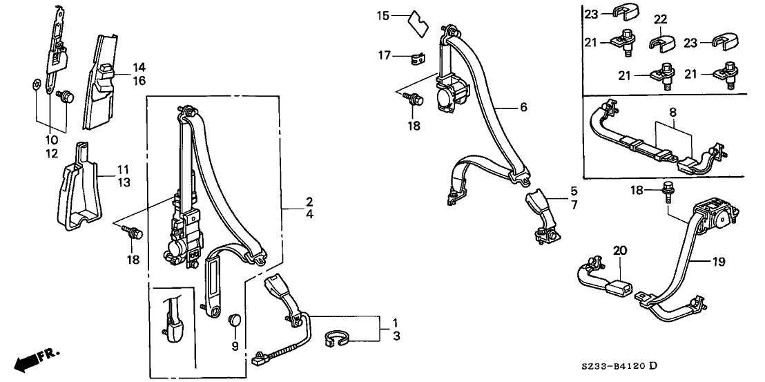 Acura 84136-SP0-000 Seal, Seat Belt Hole