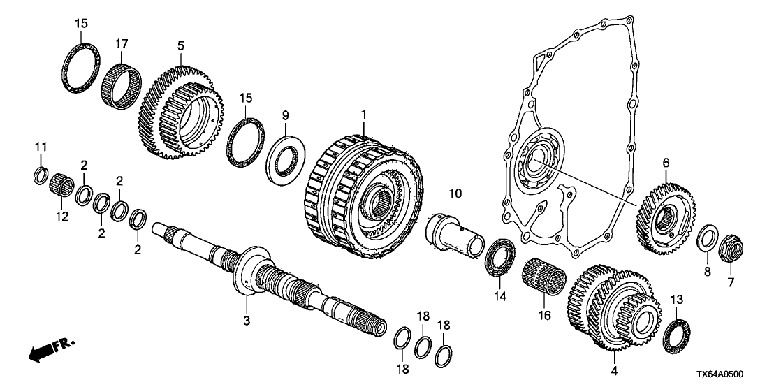 Acura 23481-R00-000 Gear, Mainshaft Fifth