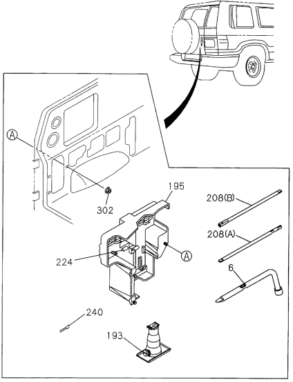 Acura 8-94367-915-0 Handle, Spare Tire Carrier