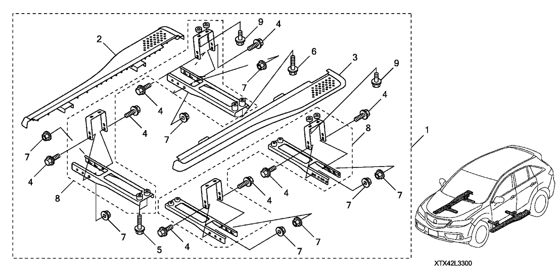 Acura 08L33-TX4-20001 Board Assembly, Passenger Side Running