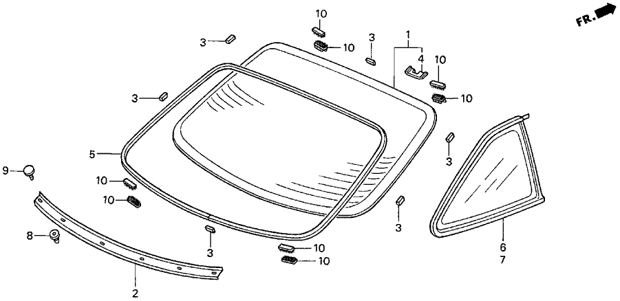 Acura 73560-SY8-A01 Glass, Driver Side Quarter Window