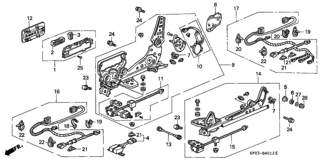 Acura 81311-SP0-C10 Cord Assembly, Passenger Side Power Seat (Heated Seat)