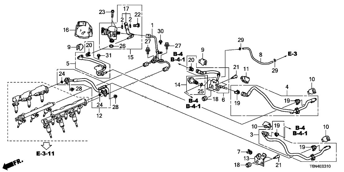 Acura 16792-58G-A00 Pipe Set, Fuel Feed