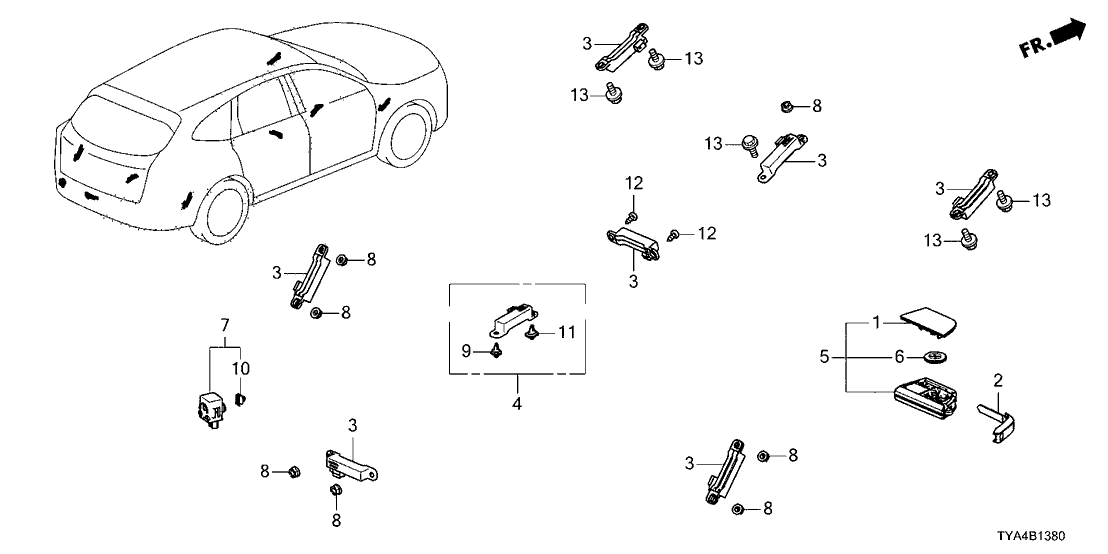 Acura 72147-TYA-C01 Entry Key Fob Assembly