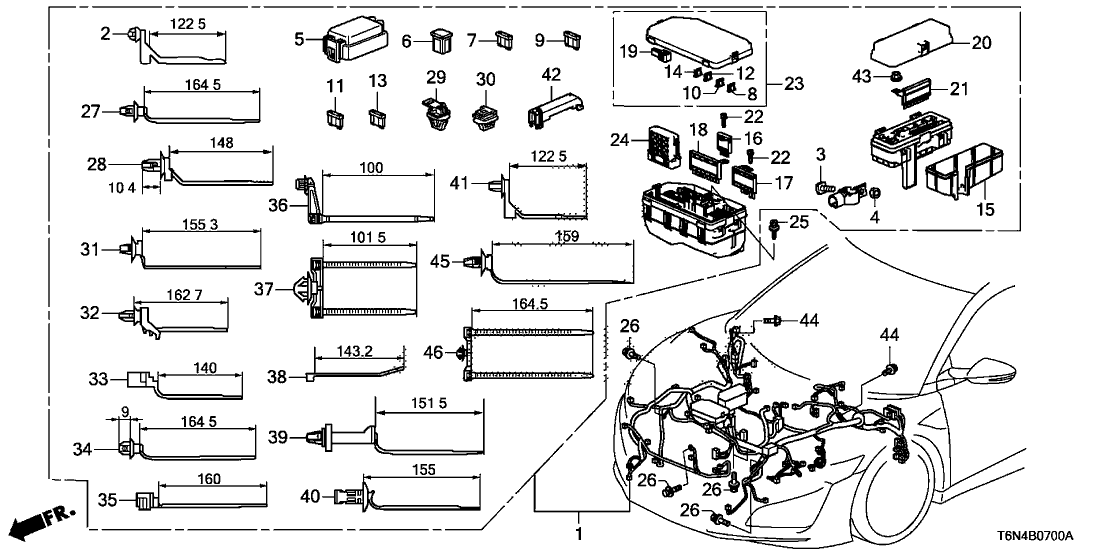 Acura 32120-T6N-A00 Front Room Wire Harness