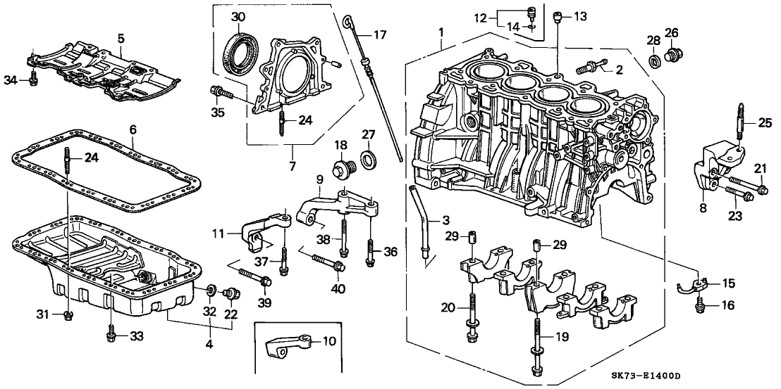 Acura 11000-P61-A00 Block Assembly, Cylinder