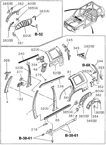 Acura 8-94358-413-6 Panel, Passenger Side Body Side (Inner)