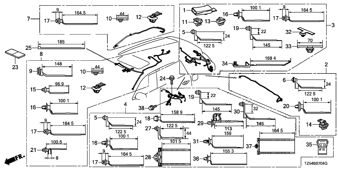 Acura 32108-TYS-K00 Wire Harness, Rear