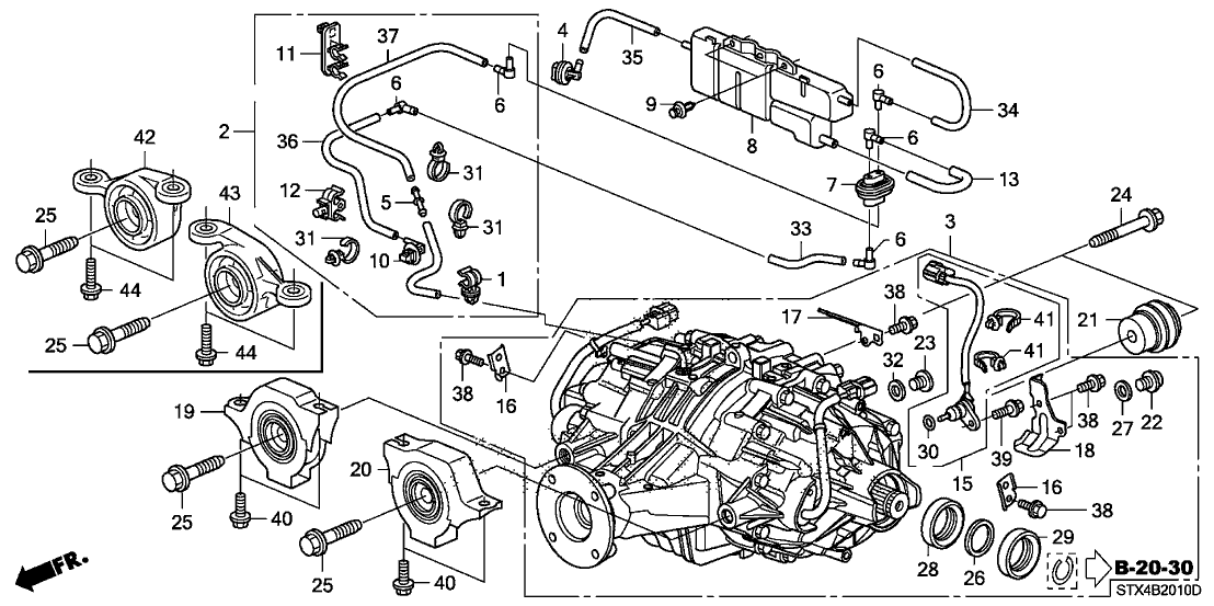 Acura 48324-RWG-000 Stay D, Rear Differential Cable