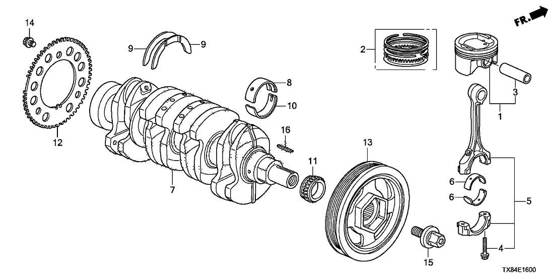 Acura 13321-RB0-003 Bearing A, Main (Upper) (Blue) (Daido)