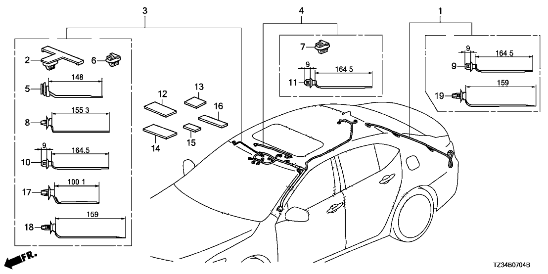 Acura 32155-TZ3-A00 Wire Harness Intr Co