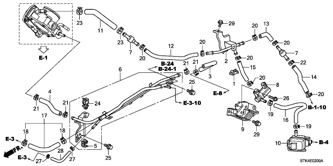 Acura 17400-RWC-A00 Install Pipe A