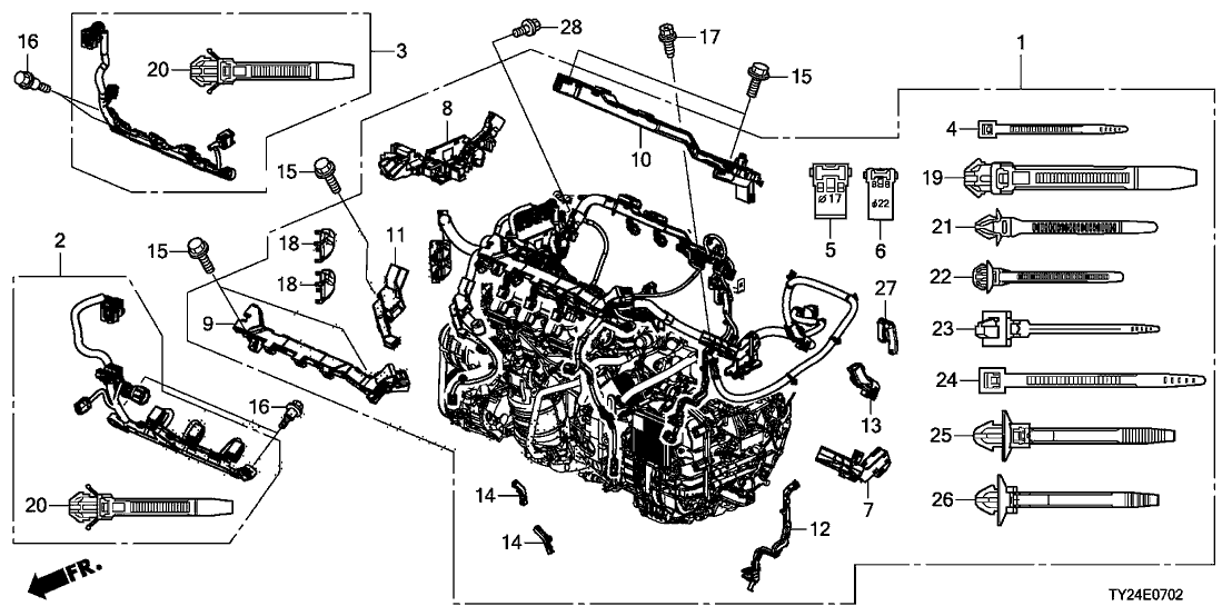 Acura 32129-R9P-A80 Holder, Engine Harness
