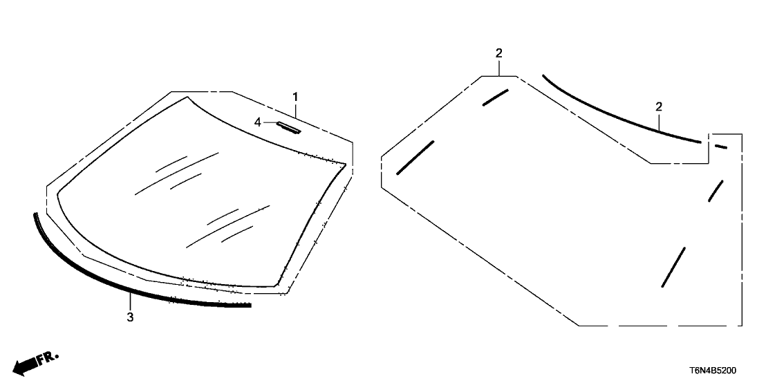 Acura 73151-T6N-A01 Front Windshield Molding (Lower)