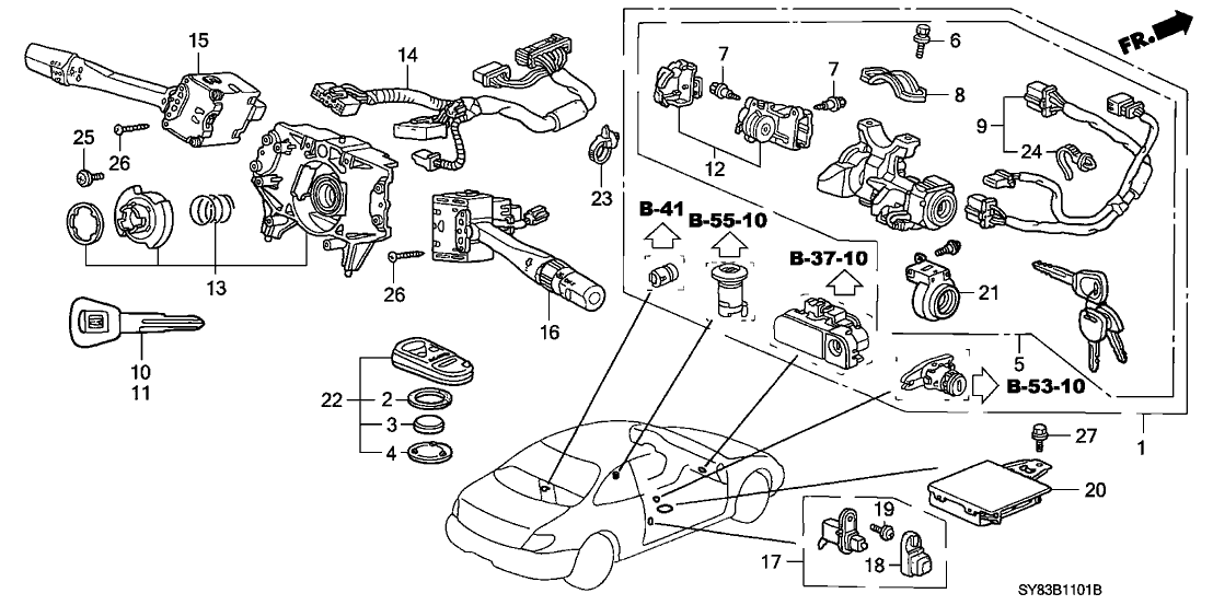 Acura 06350-SY8-A02ZC Cylinder Set, Key (Mild Beige) (Service)