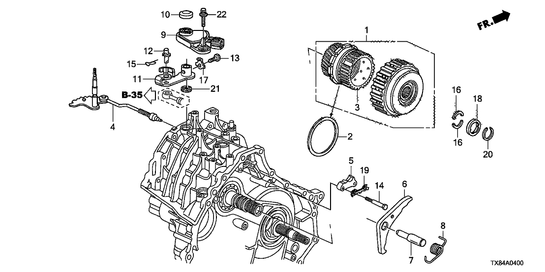 Acura 23240-RY0-000 Gear Assembly, Secondary Drive
