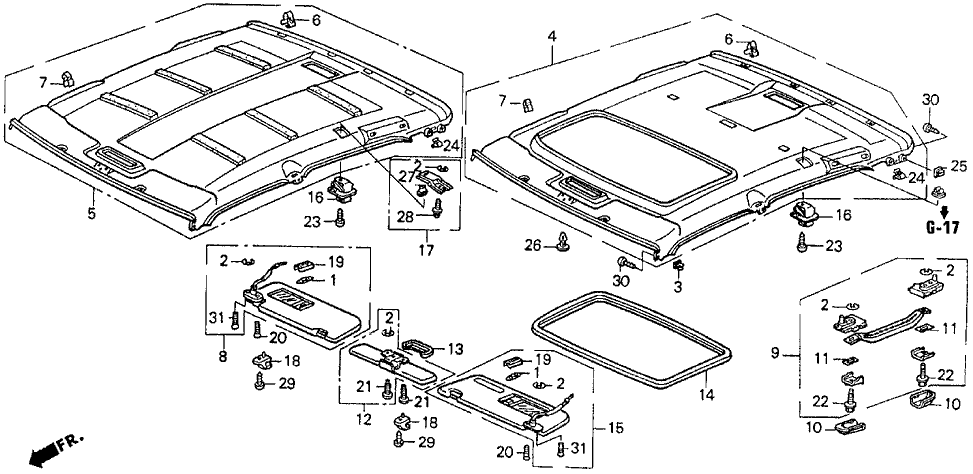 Acura 83201-SP0-000 Clip A, Roof