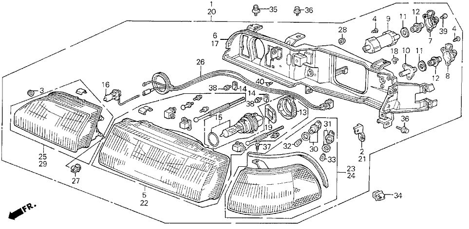 Acura 33111-SK7-A01 Housing Assembly, Passenger Side