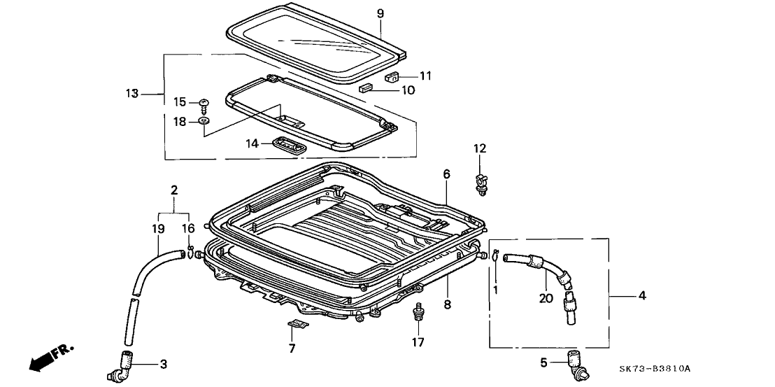 Acura 70100-SK7-003 Frame, Sunroof