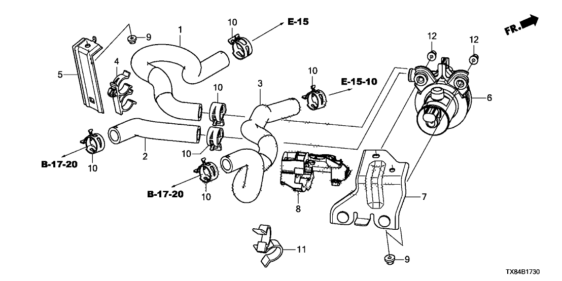 Acura 79725-TX8-A00 Hose, Water Outlet