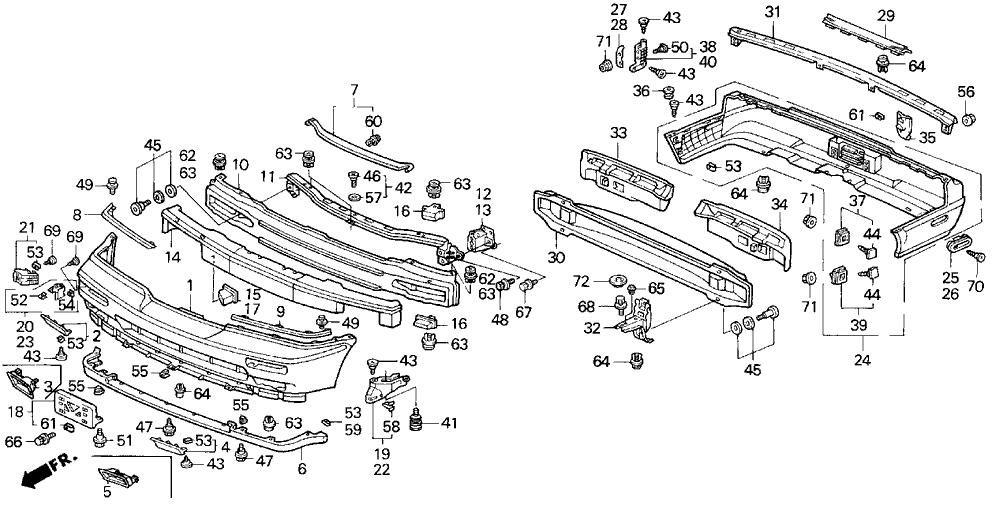 Acura 71593-SP1-003 Clip, Right Rear Bumper (Upper)