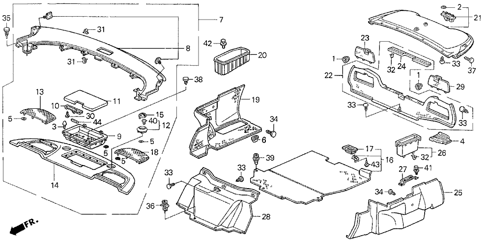 Acura 83863-SP0-000 Cap, Trunk Lining