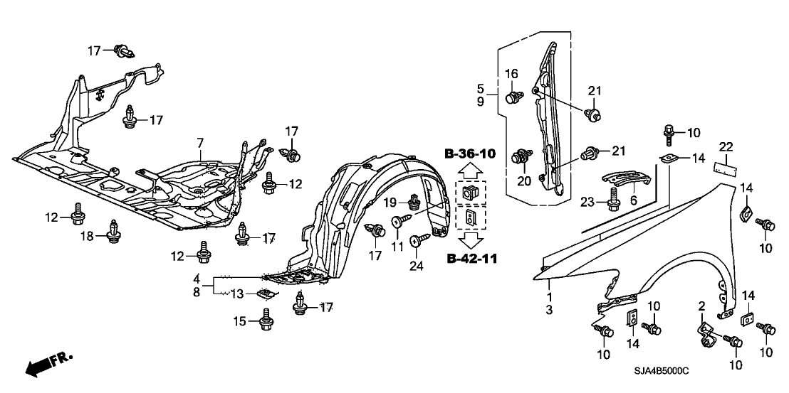 Acura 74111-SJA-A90 Cover Assembly, Engine (Lower)