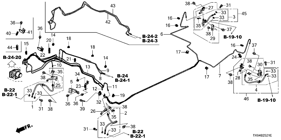 Acura 46391-TA5-A01 Clip, Brake Pipe