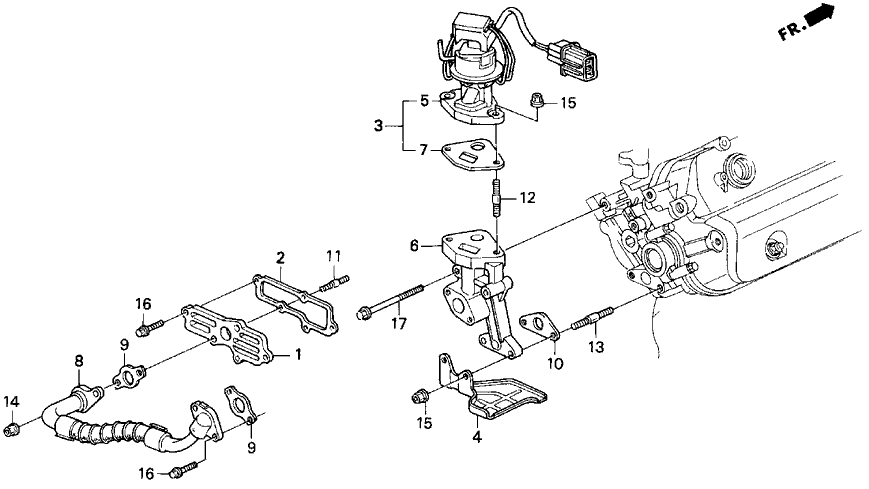 Acura 18717-PY3-010 Pipe, EGR