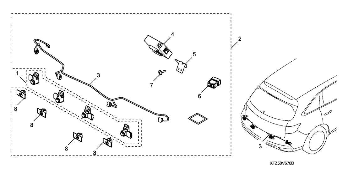 Acura 08V67-TZ5-2C0G Sensor, Back-Up (Gunmetal Metallic)