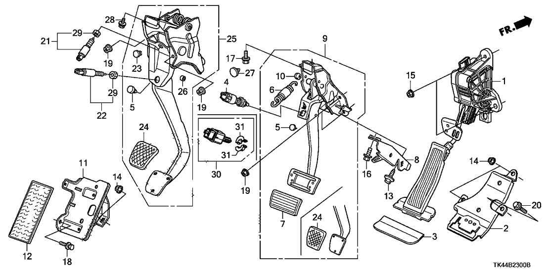 Acura 17800-TK4-A02 Pedal, Accelerator