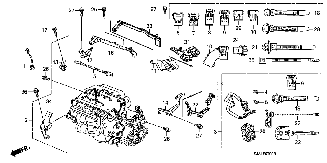 Acura 32131-RCA-A01 Holder E, Harness