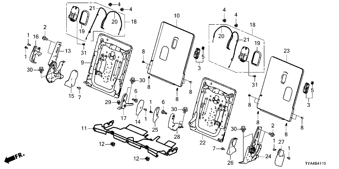 Acura 82246-TYA-A21 Cable B, Rear