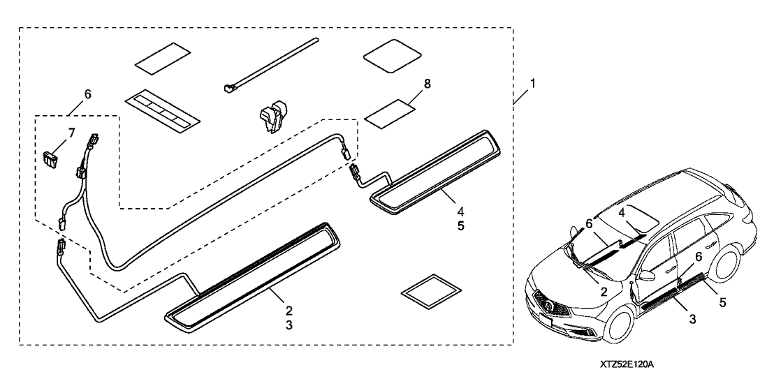 Acura 08E12-TZ5-2M002 Garnish Assembly, Left Front