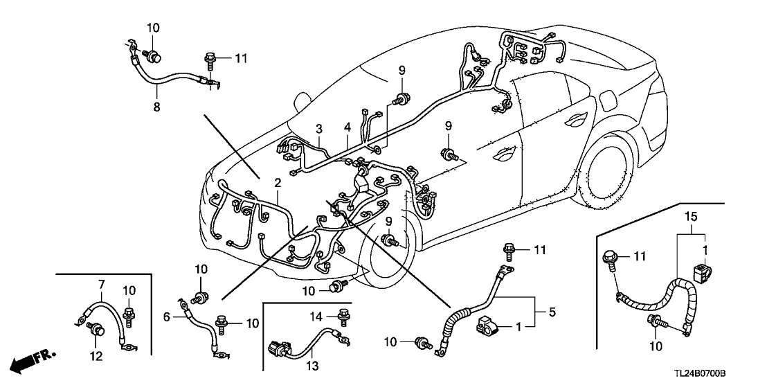 Acura 32140-TP1-A00 Wire Harness, Passenger Side