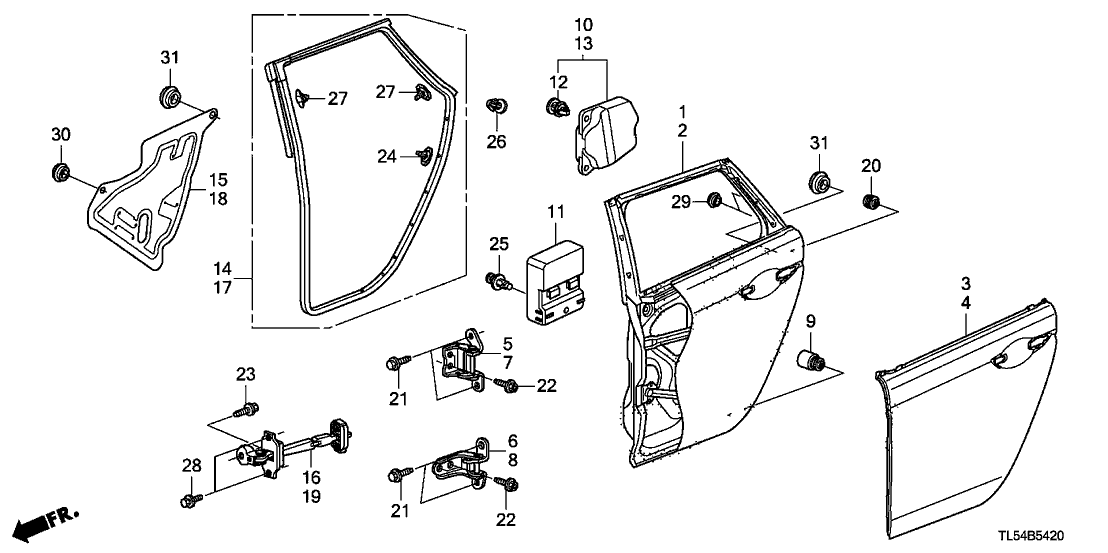 Acura 72636-TL2-A01 Clip, Door Pad