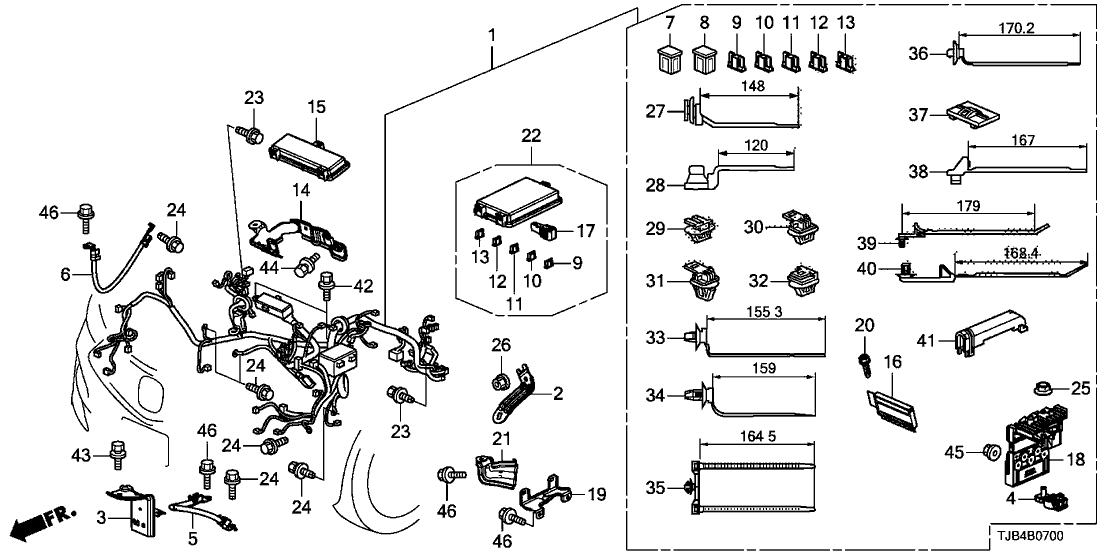 Acura 32200-TJB-A12 Harness, Engine Room