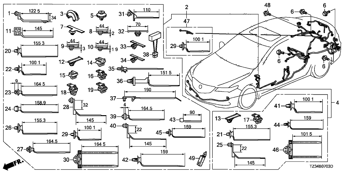 Acura 91531-SEY-003 Clip, Harness (44Mm)