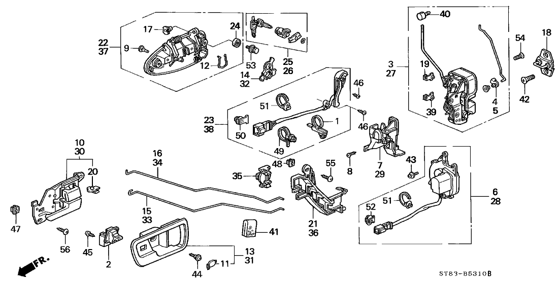 Acura 72139-ST8-000 Protector, Right Front Door Rod