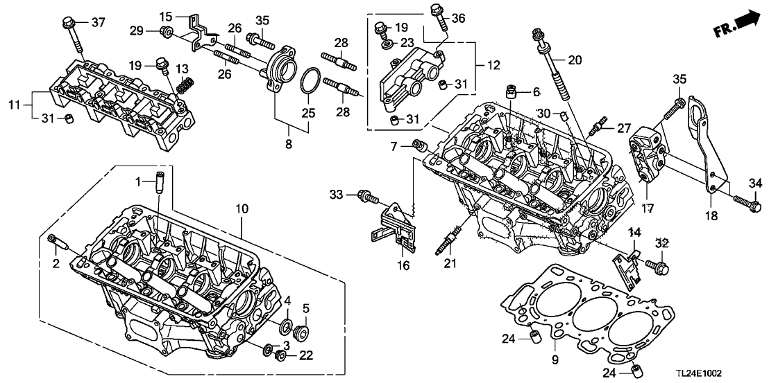 Acura 12434-R72-A00 Holder Assembly, Rear Rocker Shaft