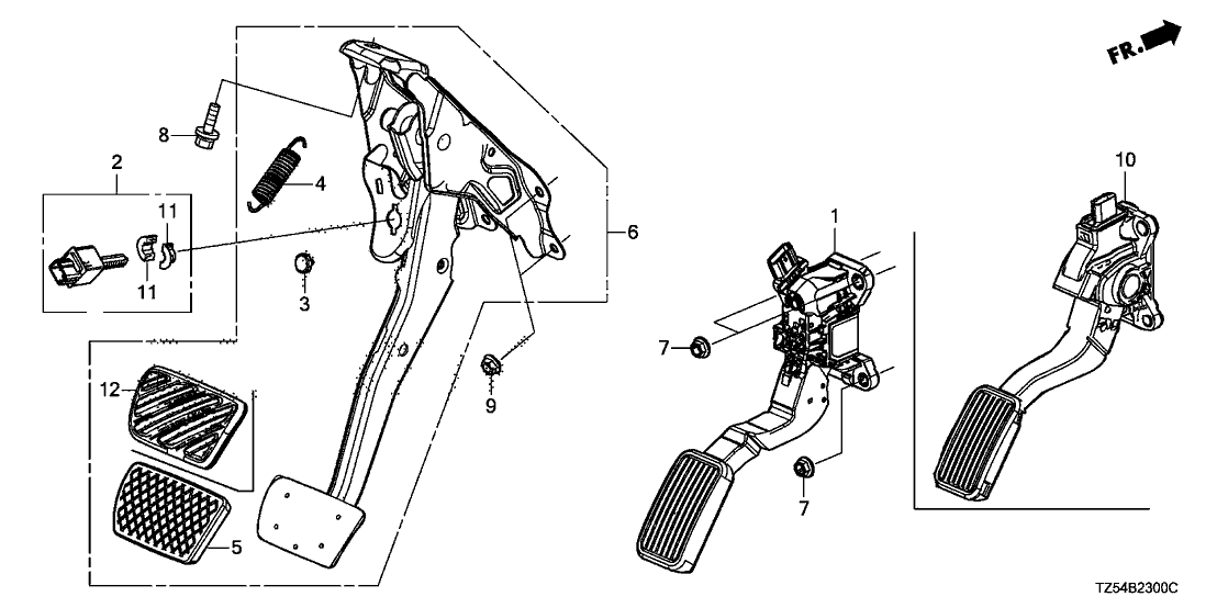 Acura 46600-TZ5-A82 Pedal Assembly, Brake