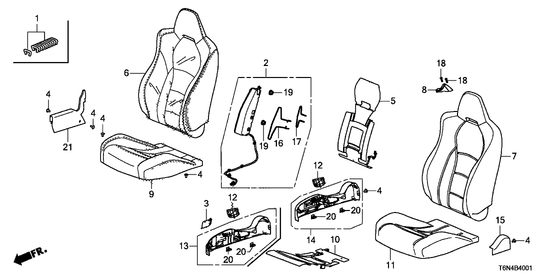 Acura 81127-T6N-A01 Pad, Right Front Seat-Back