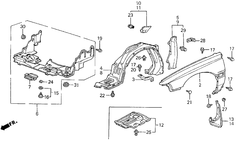 Acura 74215-SG0-000 Cover, Left Front Fender