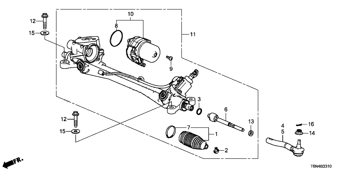 Acura 53610-T6N-A01 End Assembly, Steering Rack