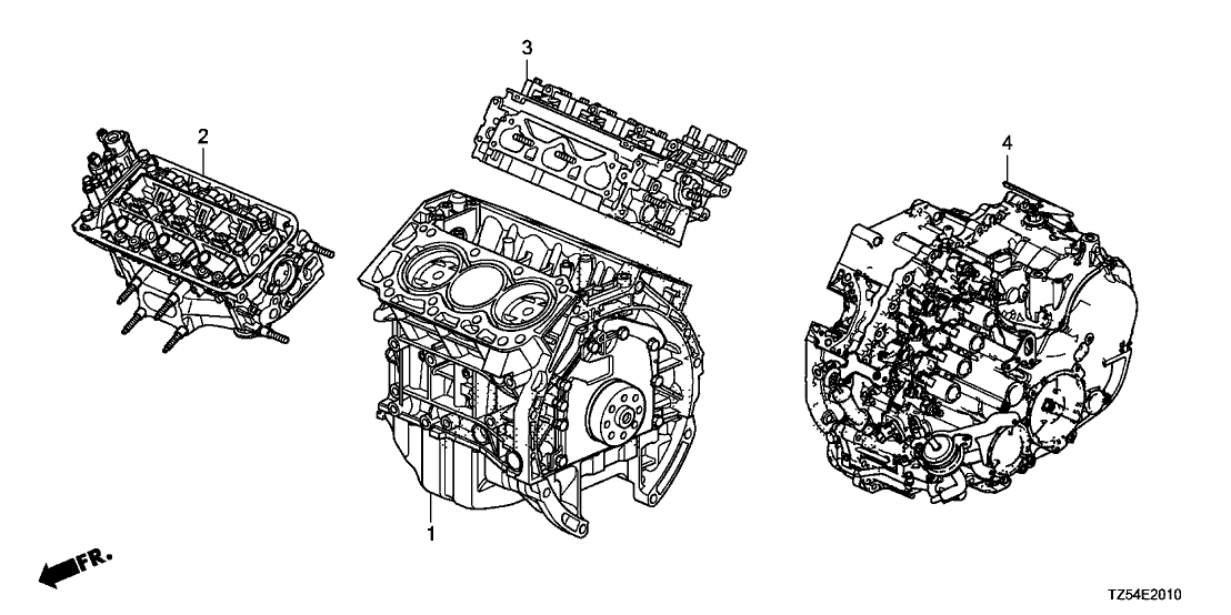 Acura 10002-5J6-A02 Engine, Sub-Assembly (Block)